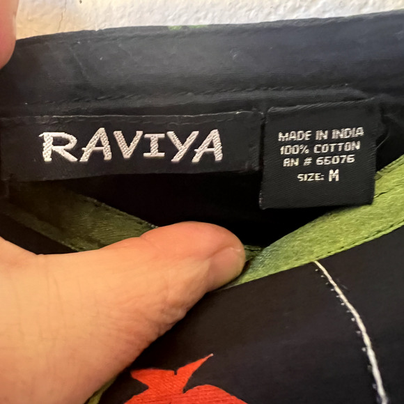 RAVIYA Skirt 100% Cotton Tropical Floral Side Zip & Bow Short Lined Women Medium - Picture 3 of 7